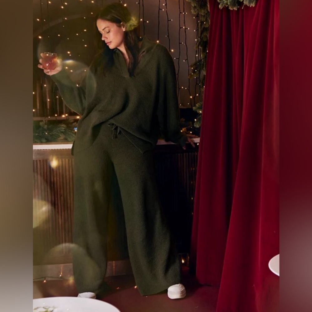 aerie waffle knit matching set
